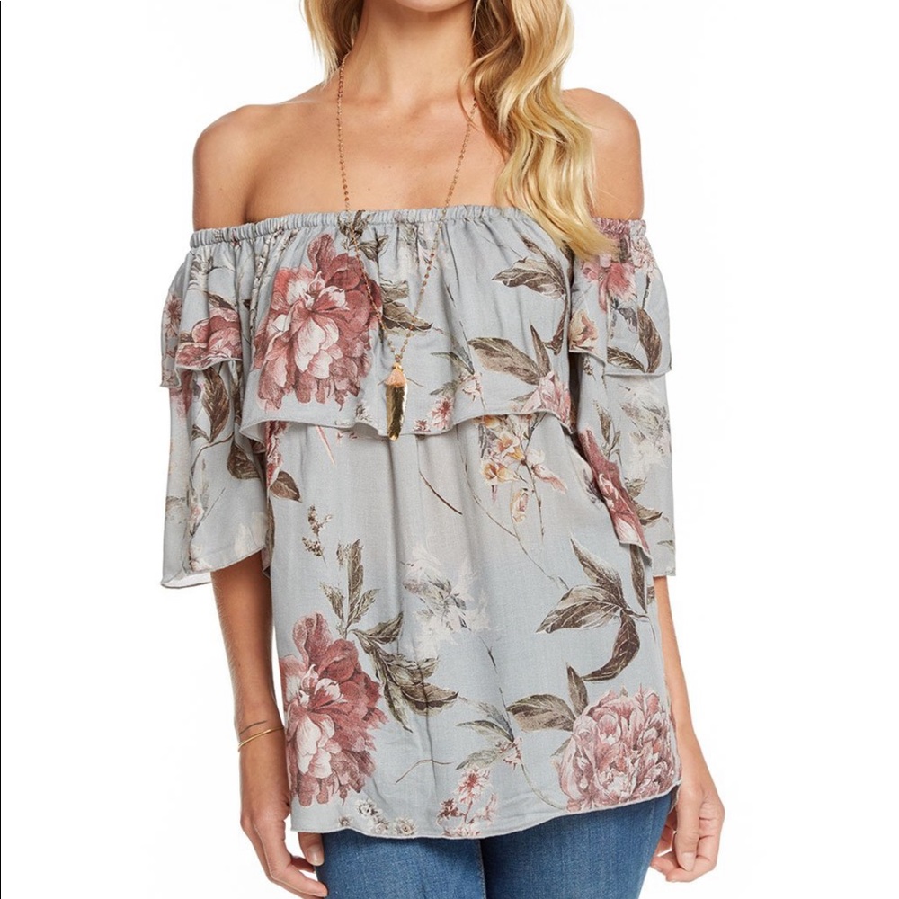 NWT Chaser Brand Heirloom Gauze Off-Shoulder Top